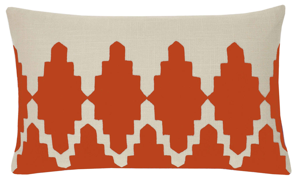Orange Diamond, 12x20 cushion.