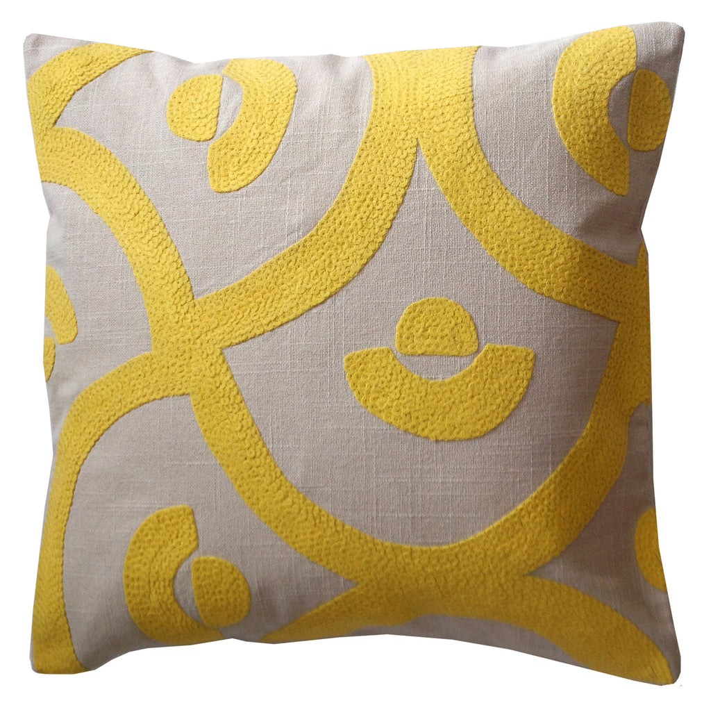 Yellow Palace Tile, 18x18in Cushion