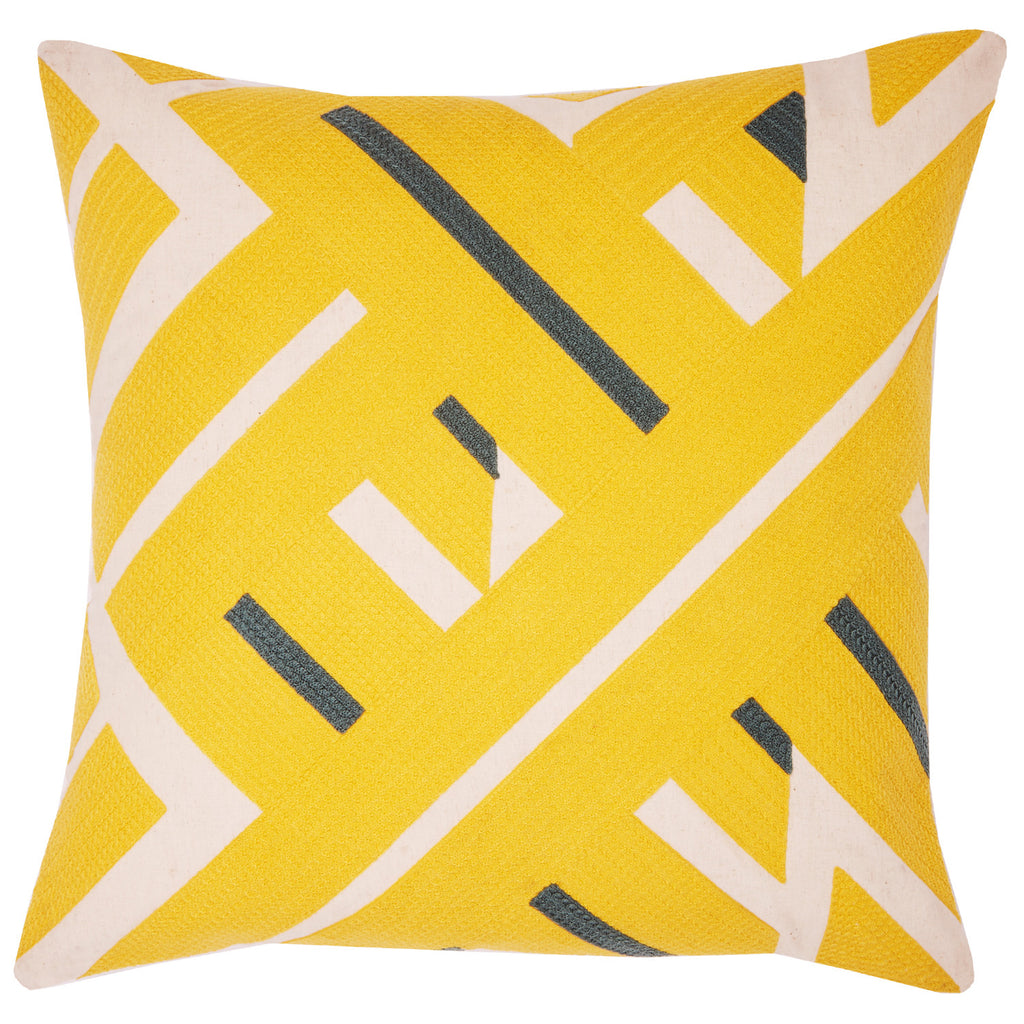 Diagonal lines yellow, 22x22, cushion