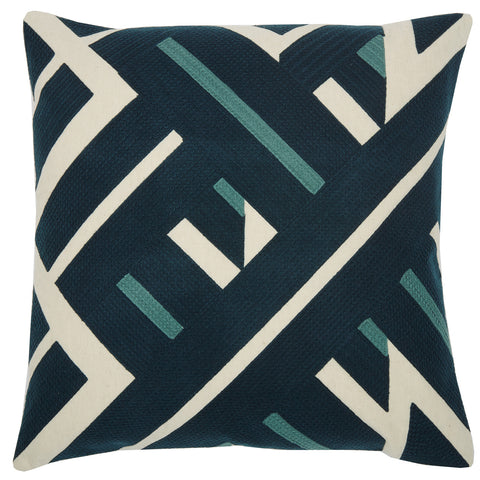 Diagonal lines navy, 22x22, cushion