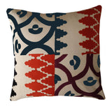 Multi tile orange 22x22in cushion