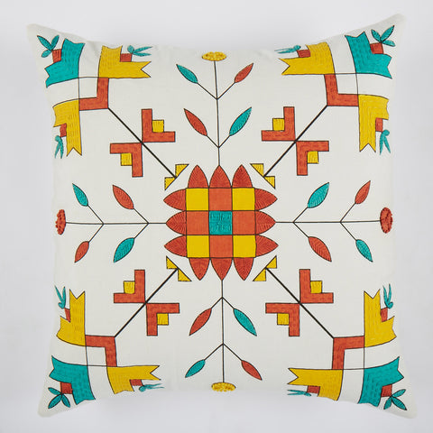 Kantha Seafoam 24x24 cushion