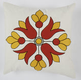 Diamond flower orange 18x18 cushion