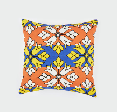 Flower Diamond orange 18x18 cushion
