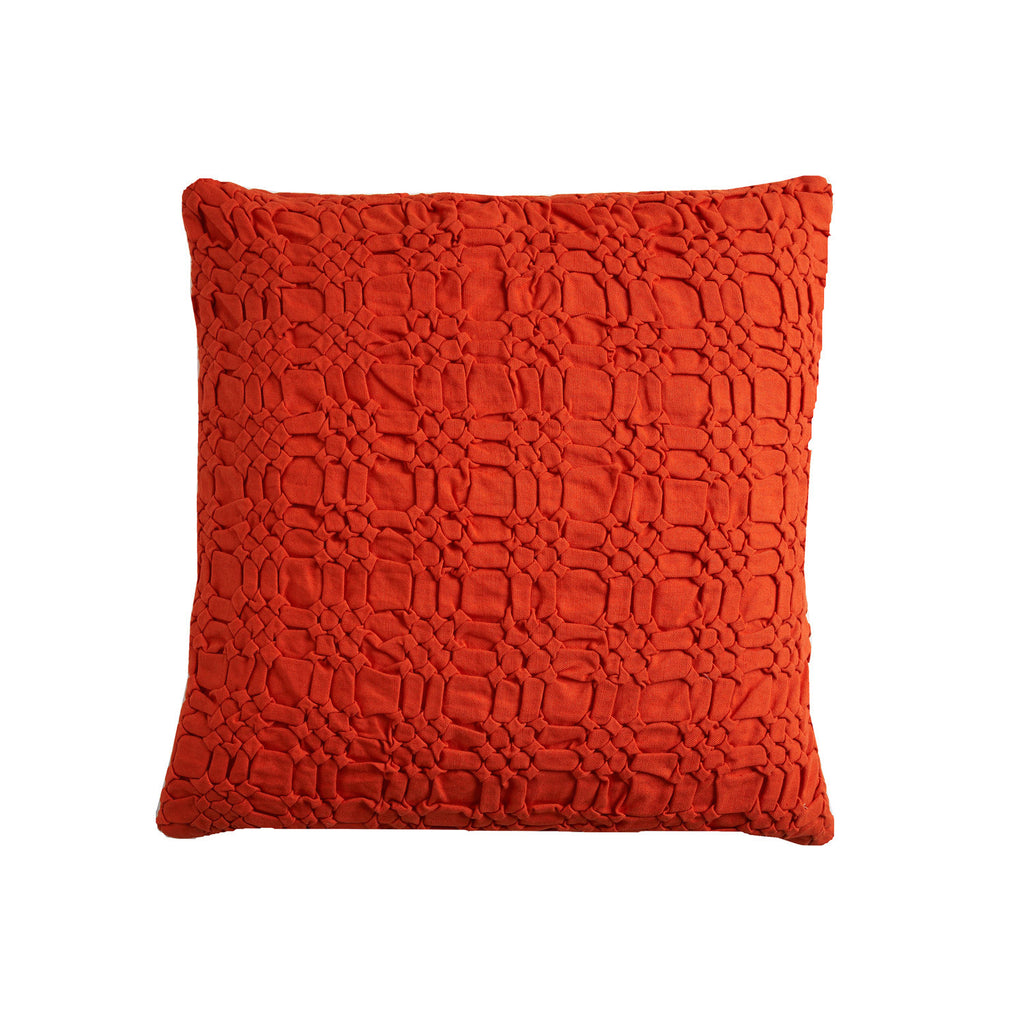 Pleated orange 18x18 cushion