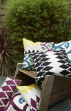 Palace tile navy, 22x22in cushion
