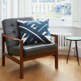 Diagonal lines navy, 22x22, cushion